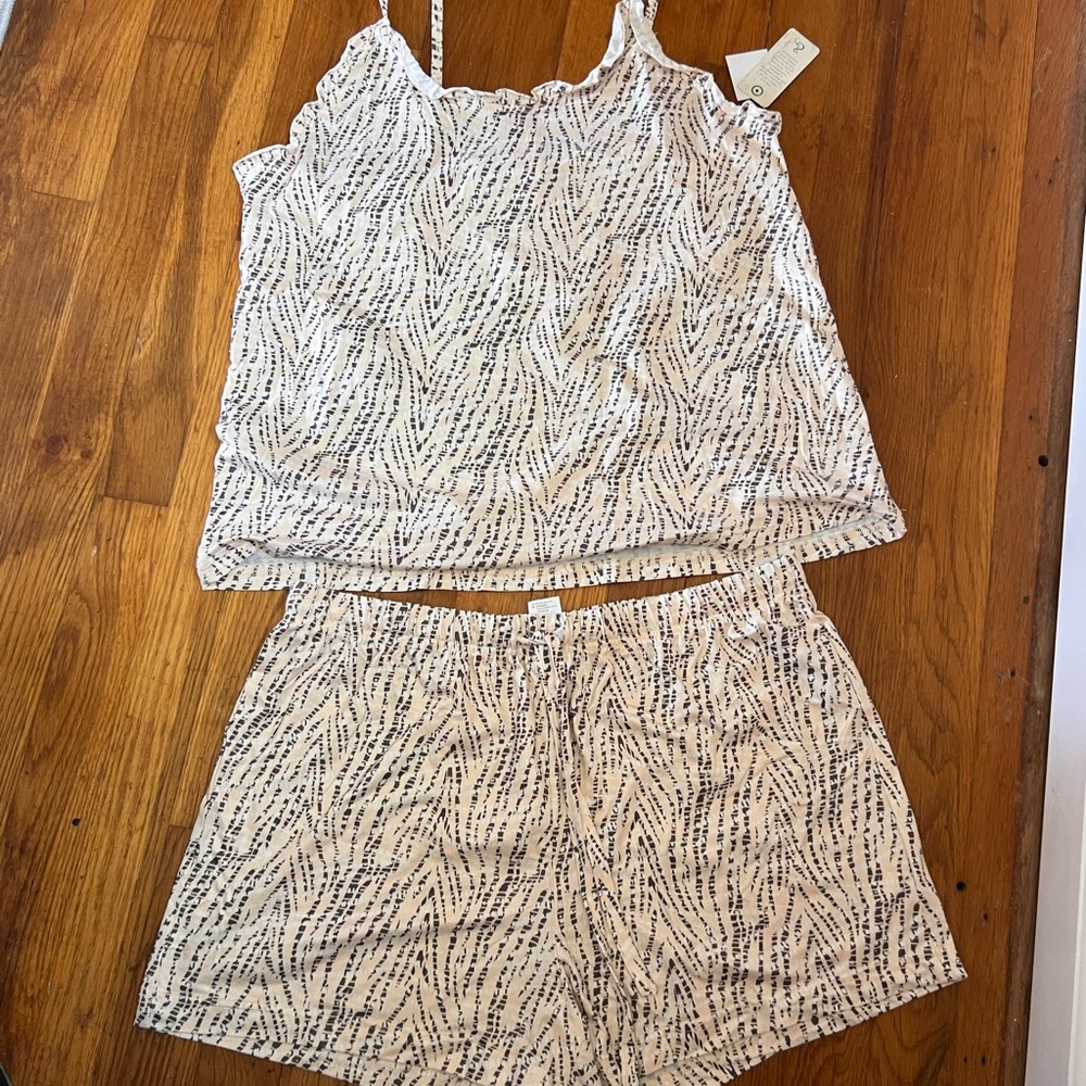 Women’s Cream and Black Pajama Set